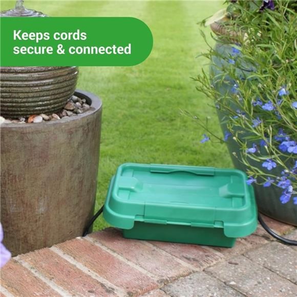Weatherproof Connection Box – Electrical Power Cord Enclosure –Small – Green - Picture 4 of 6
